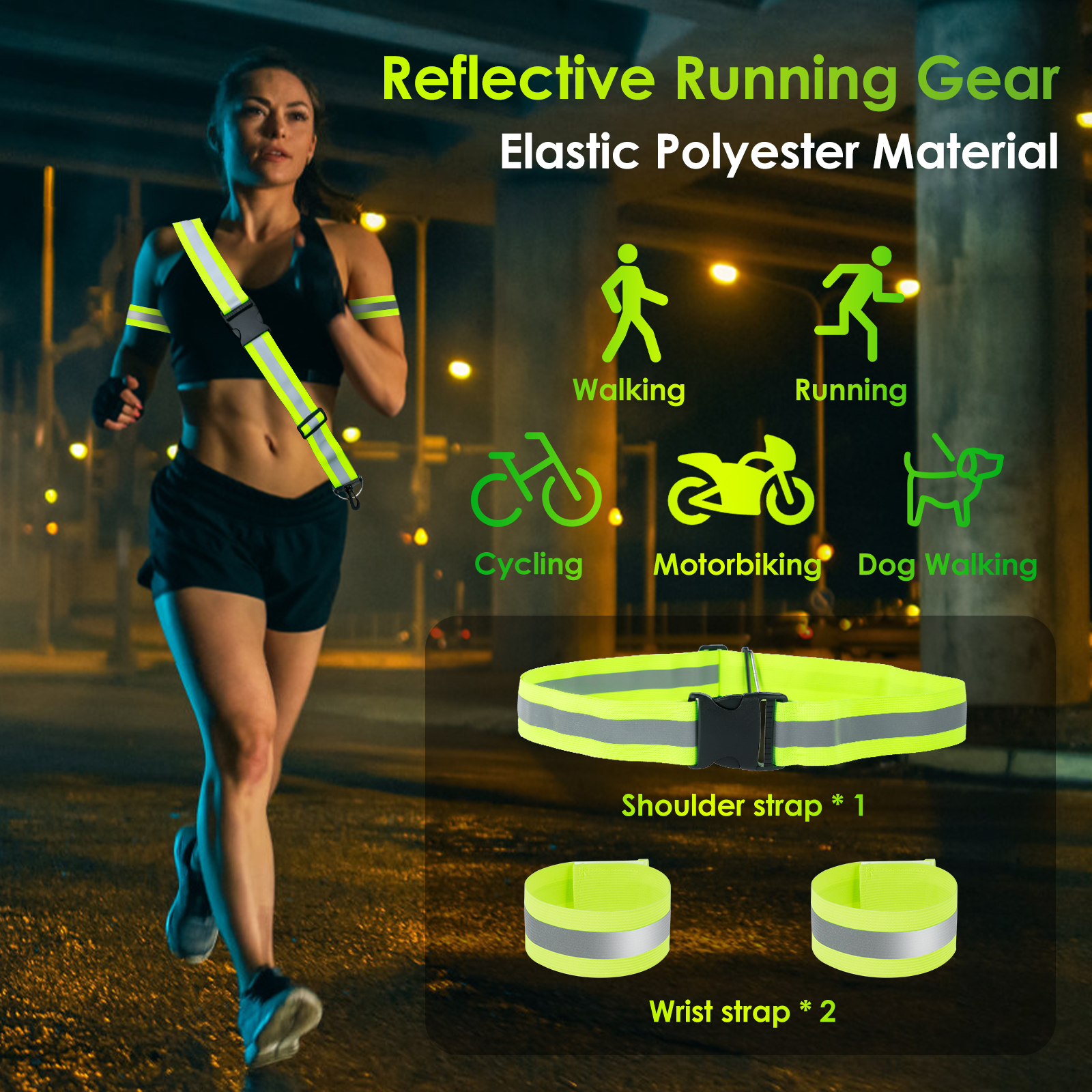 3pcs Reflective Sash for Walki - Running Gear Night avis et prix